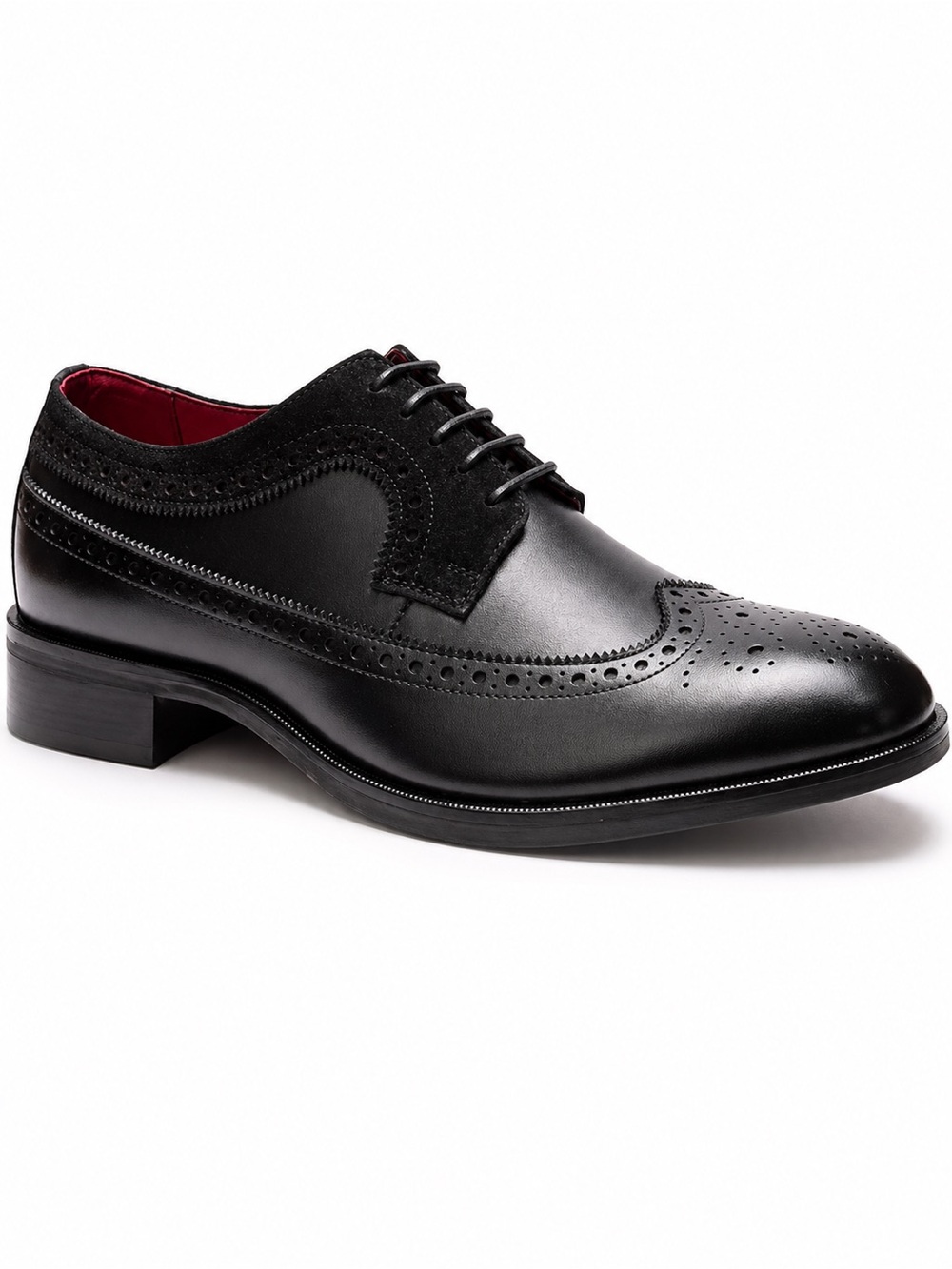 Wingtip Mens Dress Shoes Black Brogue Carlos Santana Sz 11 Leather Oxford